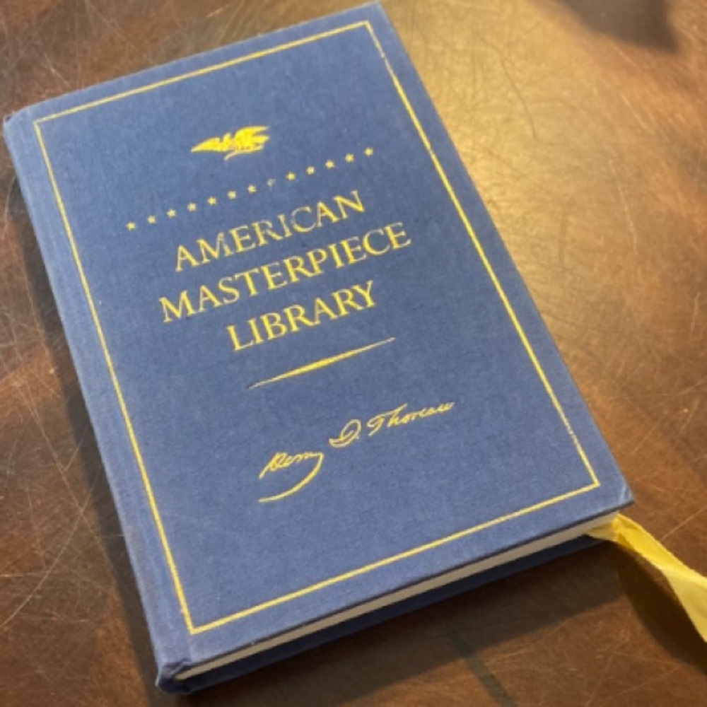 Thoreau Walden and Other Writings Hardcover Book - Navy Blue with Gold Foil